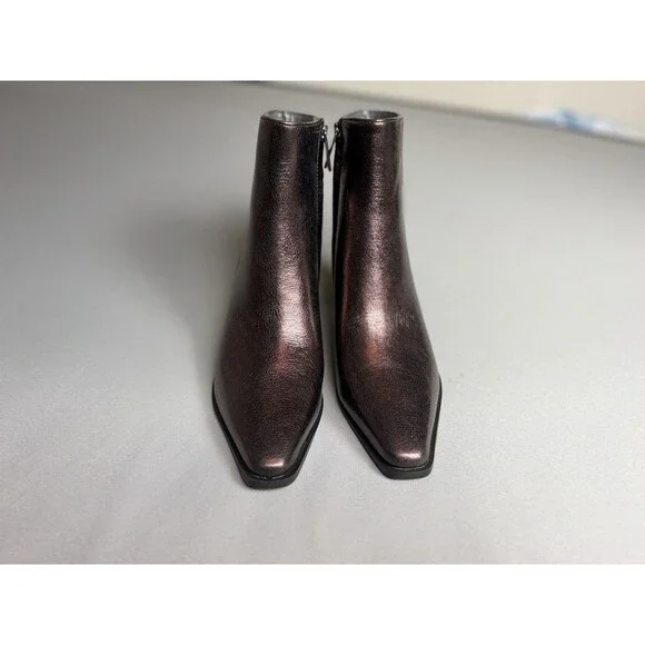 Franco Sarto L-Vivian Metallic Western Ankle Boots Bronze Leather NEW Size 7.5 - Picture 4 of 16